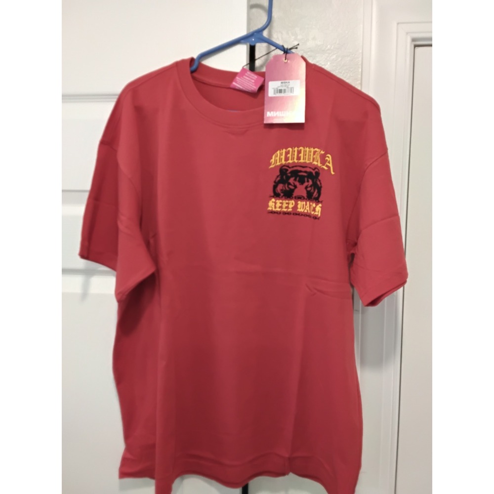 Mishka Keep Watch Mort Brooklyn Bear Red Graphic T-Shirt Mens Large MSK-152 NWT